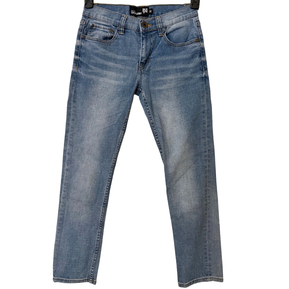 RSQ Tokyo Super Skinny Jeans Boys Size 14 Medium Wash Blue Denim Stretch